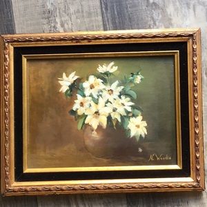 Vintage signed framed original oil painting